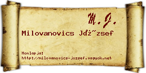 Milovanovics József névjegykártya